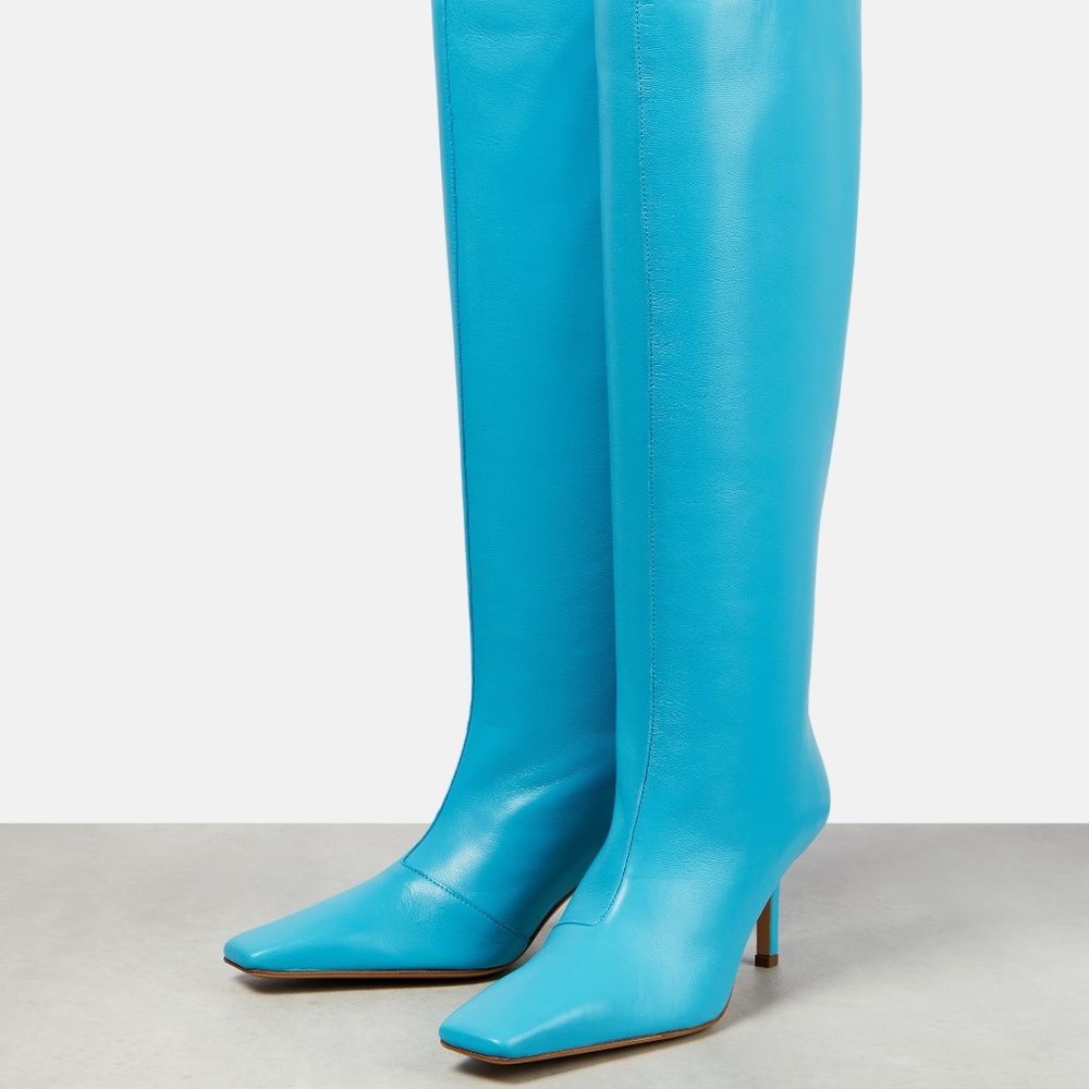 ACNE STUDIOS Blue leather boots size-7 - Picture 3 of 7